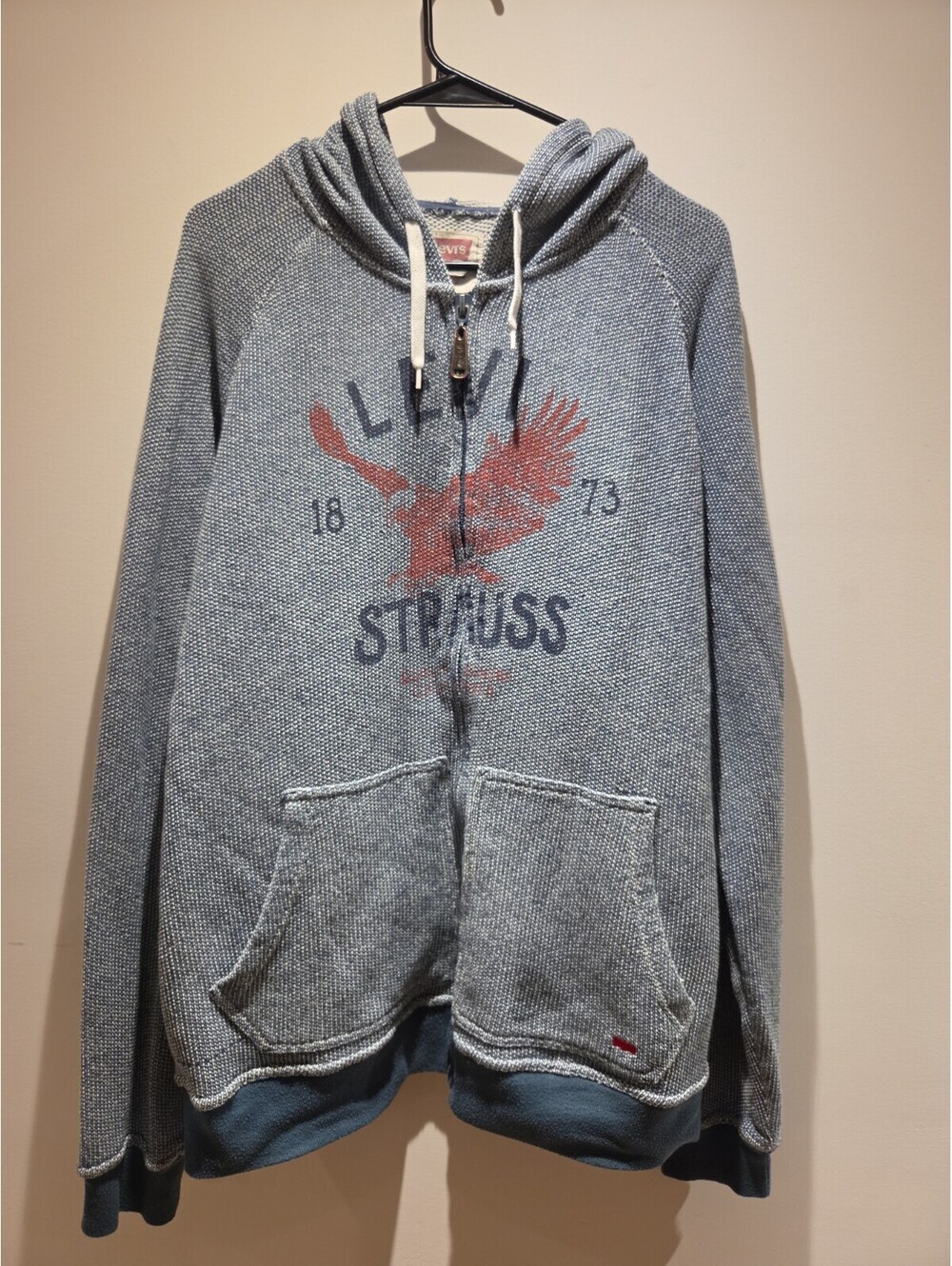 Levi Strauss Hoodie Mens XXL Blue Rare